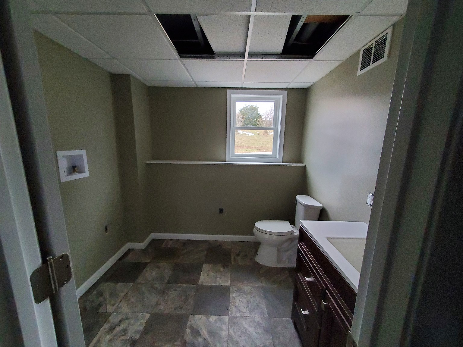 Bathroom interior during the home rebuild