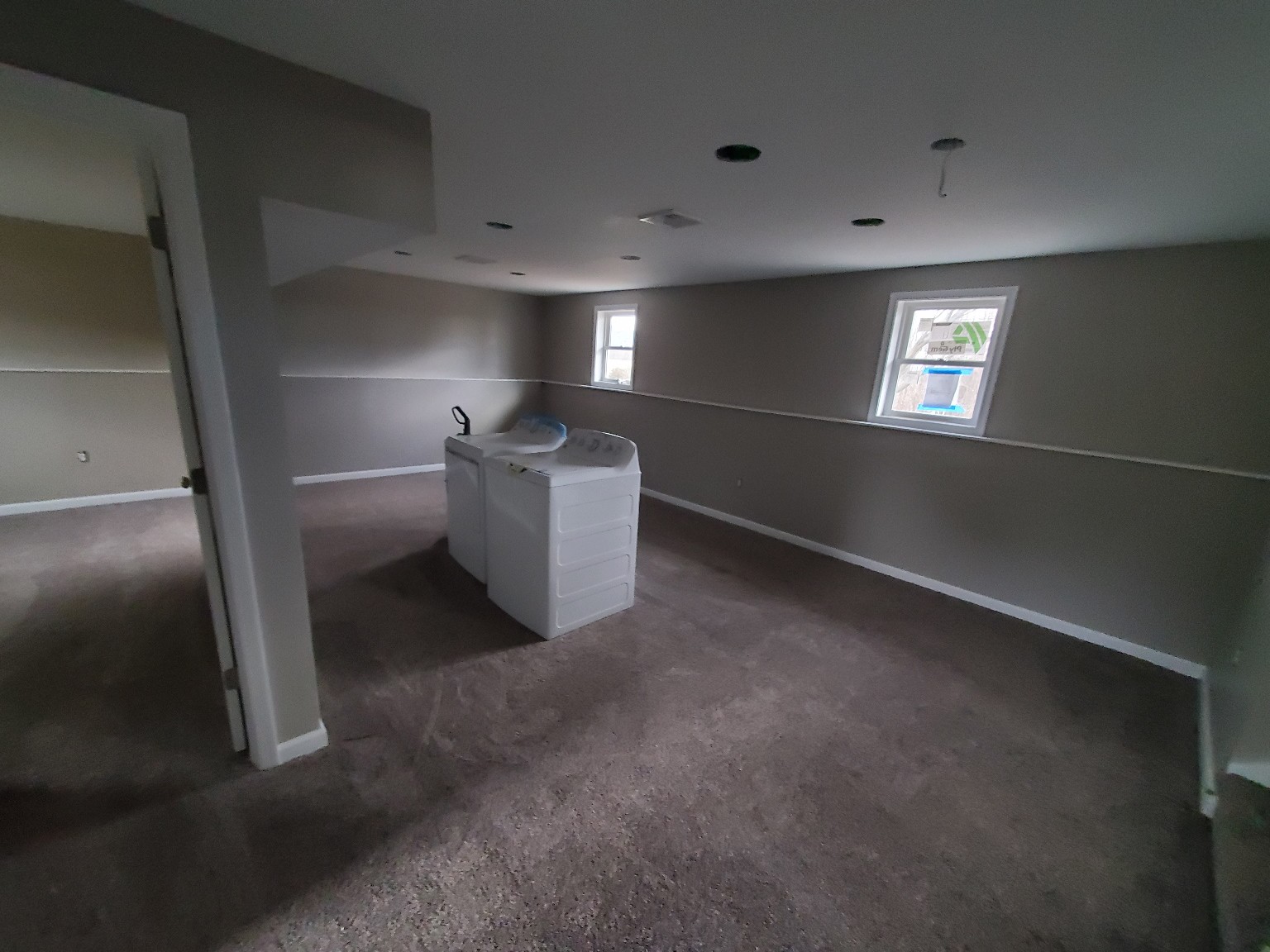 Lower-level laundry area