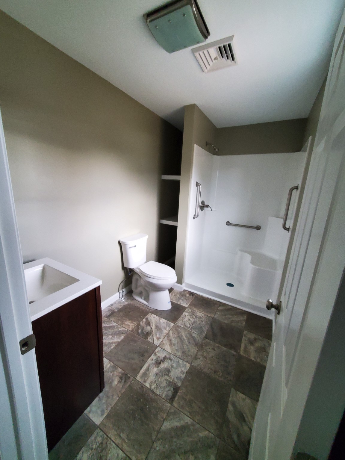 Rebuilt bathroom with shower