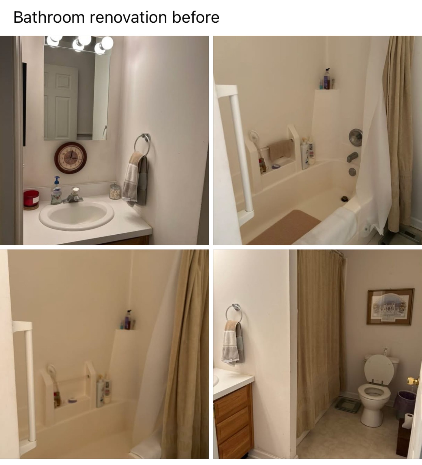 Before: bathroom vanity, tub and toilet photo collection